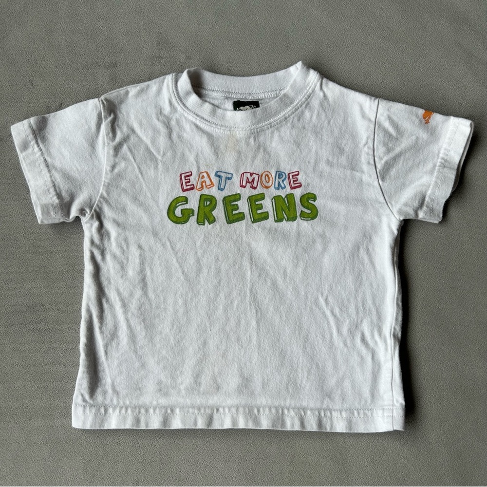 3 for $25 ~ Roots ~ Eat More Greens Graphic Tee ~ Baby Size Medium 6-12 Months